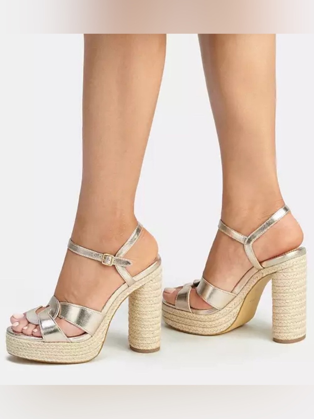 SOLD OUT, NEVER WORN - Coach Talina Metallic Sandal in Champagne